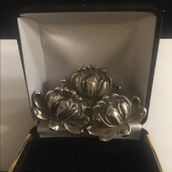 Art Nouveau Sterling Floral Brooch